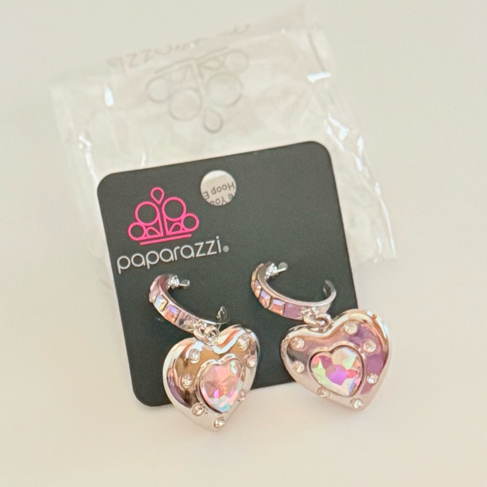 Paparazzi Iridescent Heart Earrings